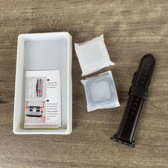 Premium Leather Watch Band Strap For Apple Watch Series 6 5 4 3 38mm 40mm Brown - Picture 2 of 7